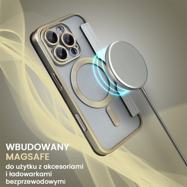 etui do iphone 16 pro typu książka book magsafe lens protect, z klapką, tytanowe