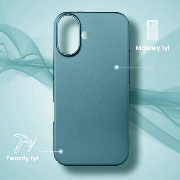 etui do iphone 16 skin matt satynowe ultra cienkie, berylowa zieleń