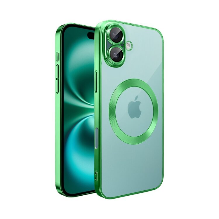 etui do iphone 16 slim protect full cover magsafe hard back, twardy tył, przeźroczyste, różowe (kopia)