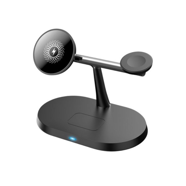 Ładowarka 3w1 bezprzewodowa z magsafe, szybkie ładowanie, do iphone, airpods, apple watch, czarna