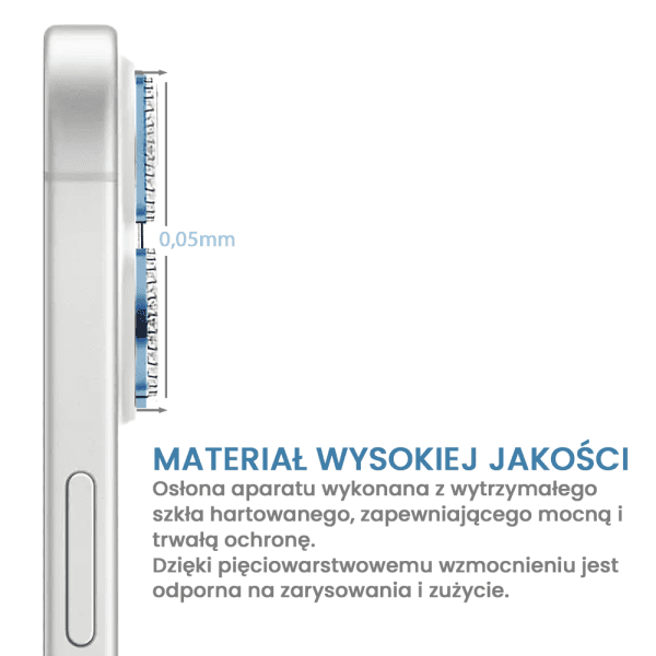 luksusowa diamentowa osłona obiektywów, szkło na aparat iphone 16, niebieska