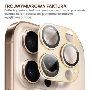 iphone 16 pro max gładka metalowa osłona na cały aparat, wbudowane szkła 9h, srebrna (kopia)