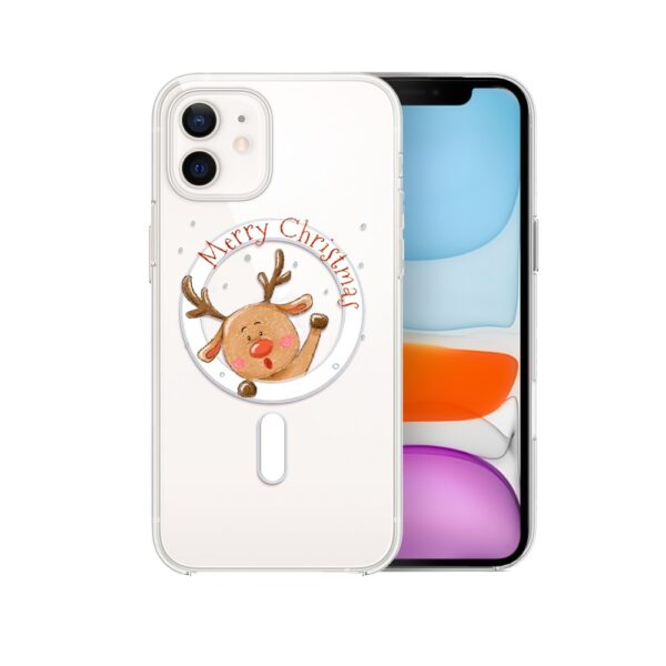 Etui do iPhone 11 z MagSafe, Merry Christmas Reniferek, przeźroczyste