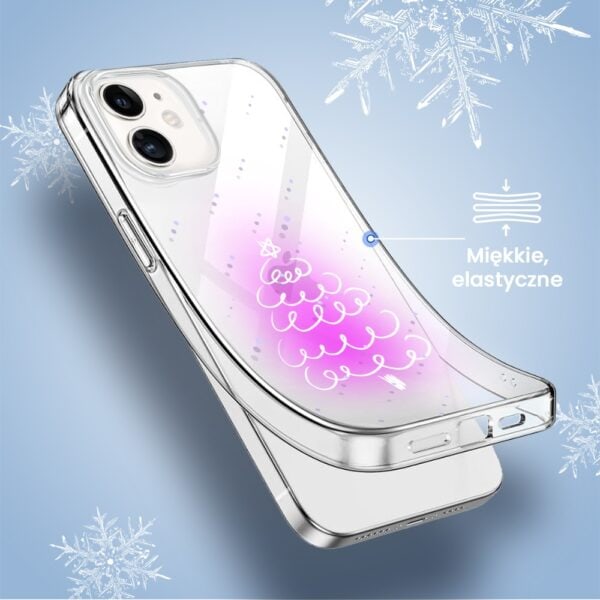 Elastyczne etui na telefon z motywem świątecznym.