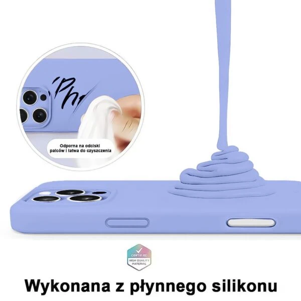 Niebieskie etui silikonowe na telefon, odporne na zabrudzenia.