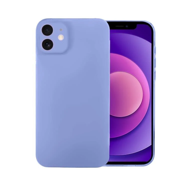 Fioletowy smartfon z podwójnym aparatem.