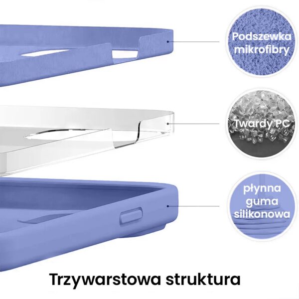 Trójwarstwowy etui na telefon, materiały: mikrofibra, PC, silikon.
