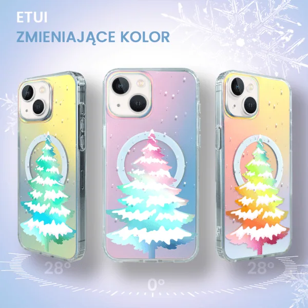 Etui na telefon z choinką zmieniające kolor.