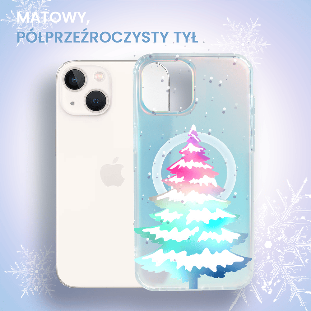 Etui na iPhone, świąteczny motyw, przezroczysty.