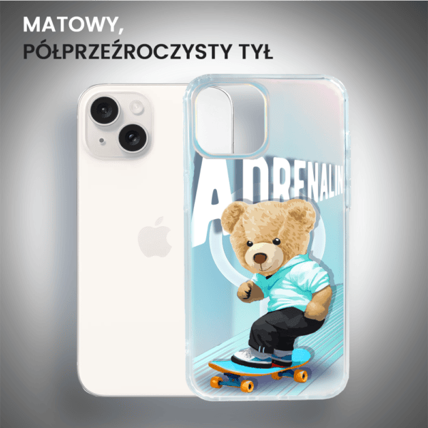 Etui na iPhone z misiem na deskorolce.