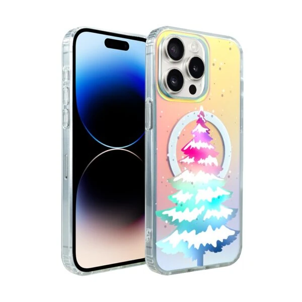 Etui do iPhone 14 Pro Max MagSafe Christmas, choinkowa aurora, zmieniające kolor iPhone z kolorowym etui z choinką