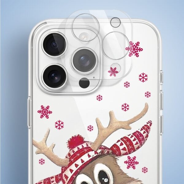 Etui na telefon z reniferem i płatkami śniegu.