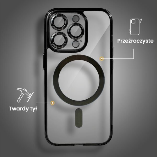 Czarny etui z magnesem do iPhone'a.