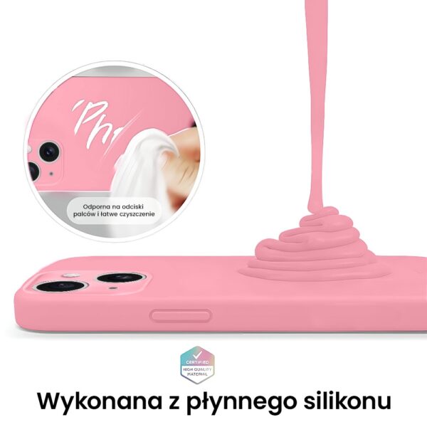 Etui na telefon z płynnego silikonu, różowe.