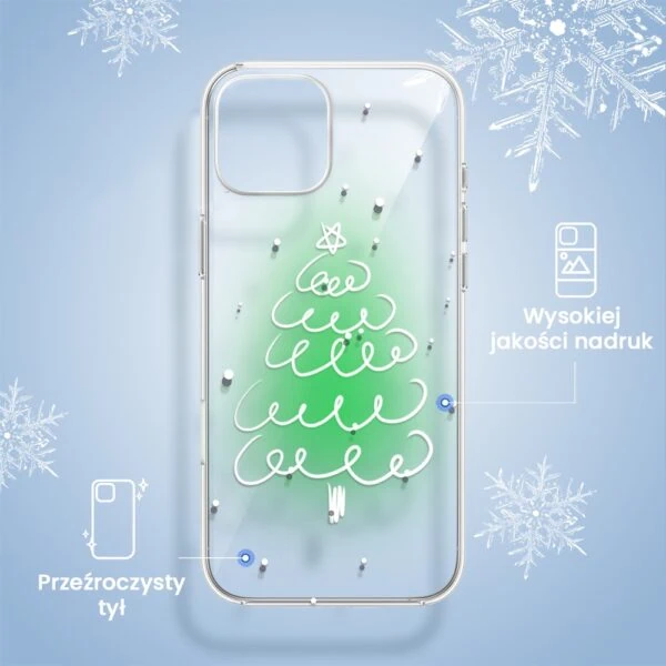 Etui na telefon z choinką.