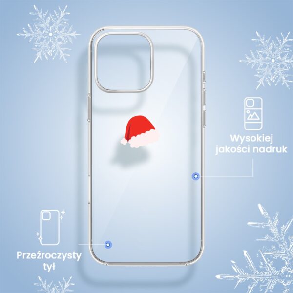 Etui na telefon z mikołajkowym motywem.