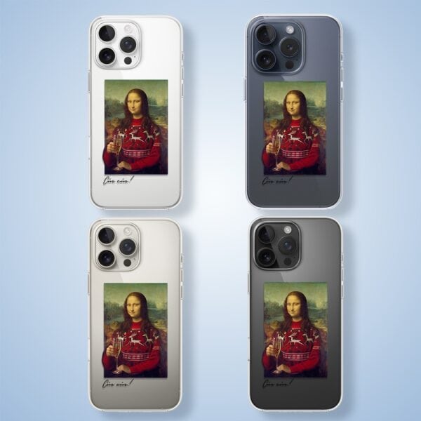 Etui na iPhone, Mona Lisa w swetrze.