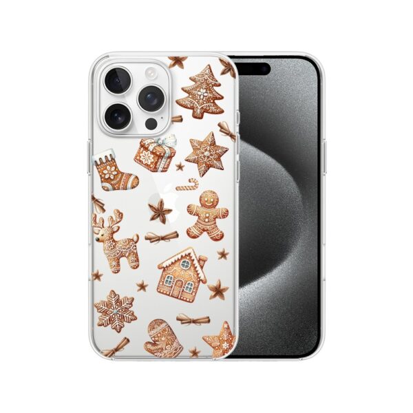 Etui do iPhone 15 Pro, magia pierniczków, przeźroczyste