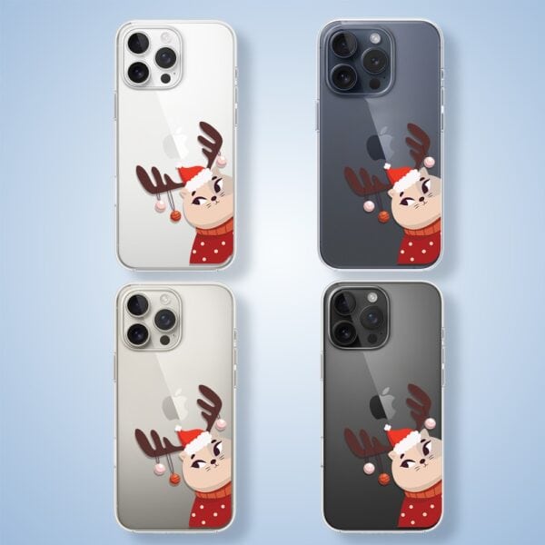 Pokrowce na iPhone z reniferem w świątecznym stylu.