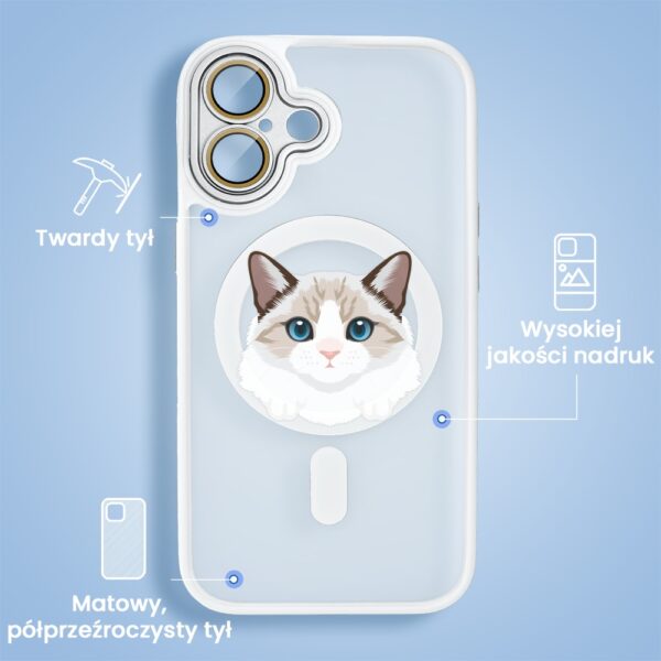 Etui na telefon z kotem ragdoll.