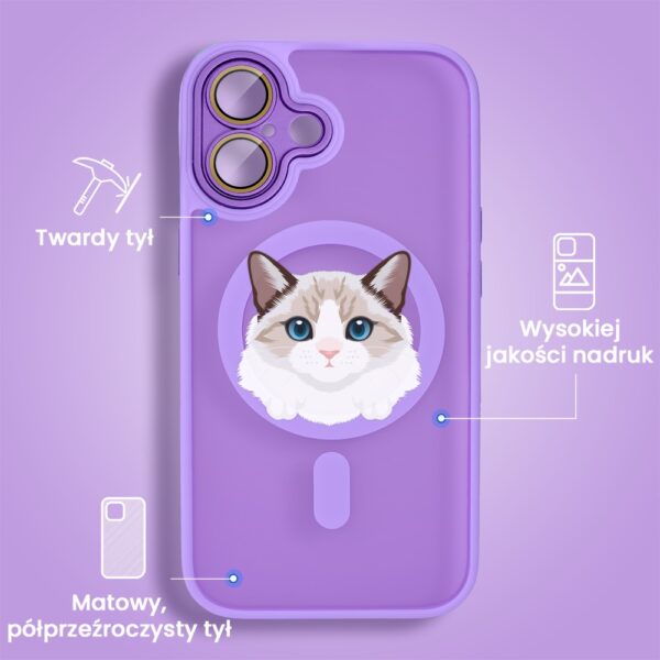 Etui na telefon z nadrukiem kota.