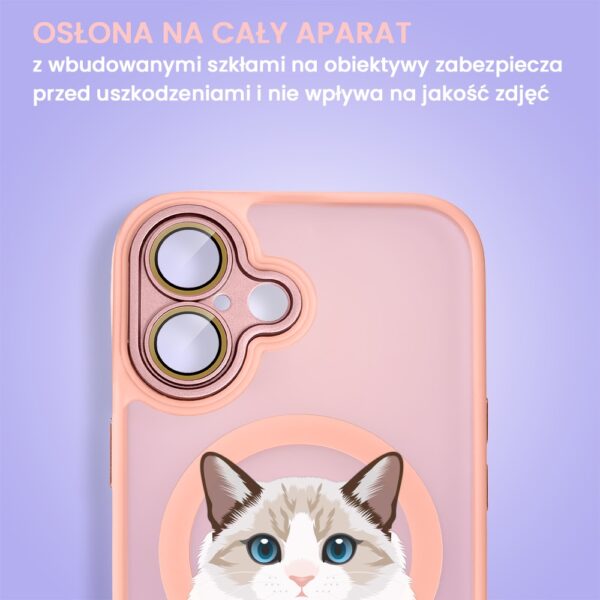 Etui na telefon z kotem i ochroną aparatu.