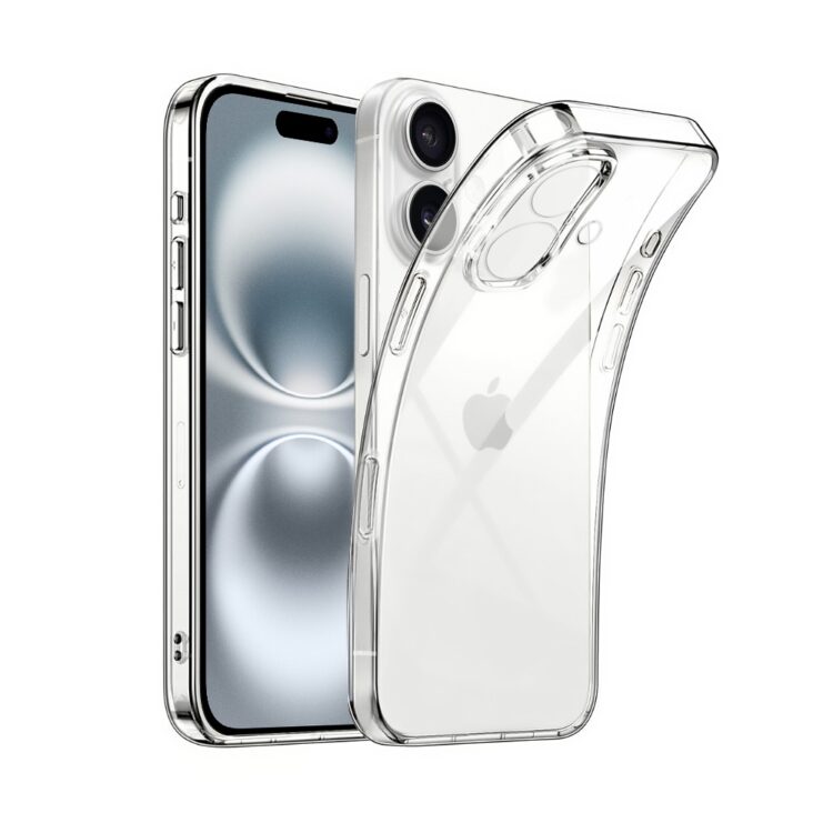 iPhone w przezroczystym etui.