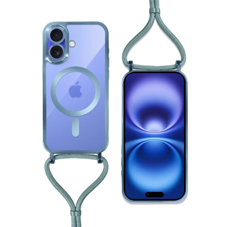Przezroczyste etui na iPhone z paskiem.