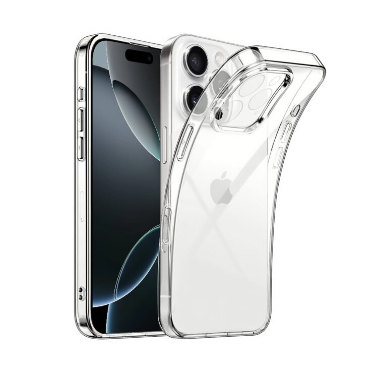 iPhone w przezroczystym etui.