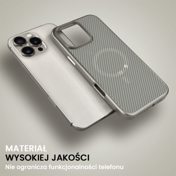 Etui na smartfon z włókna węglowego, nowoczesny design.