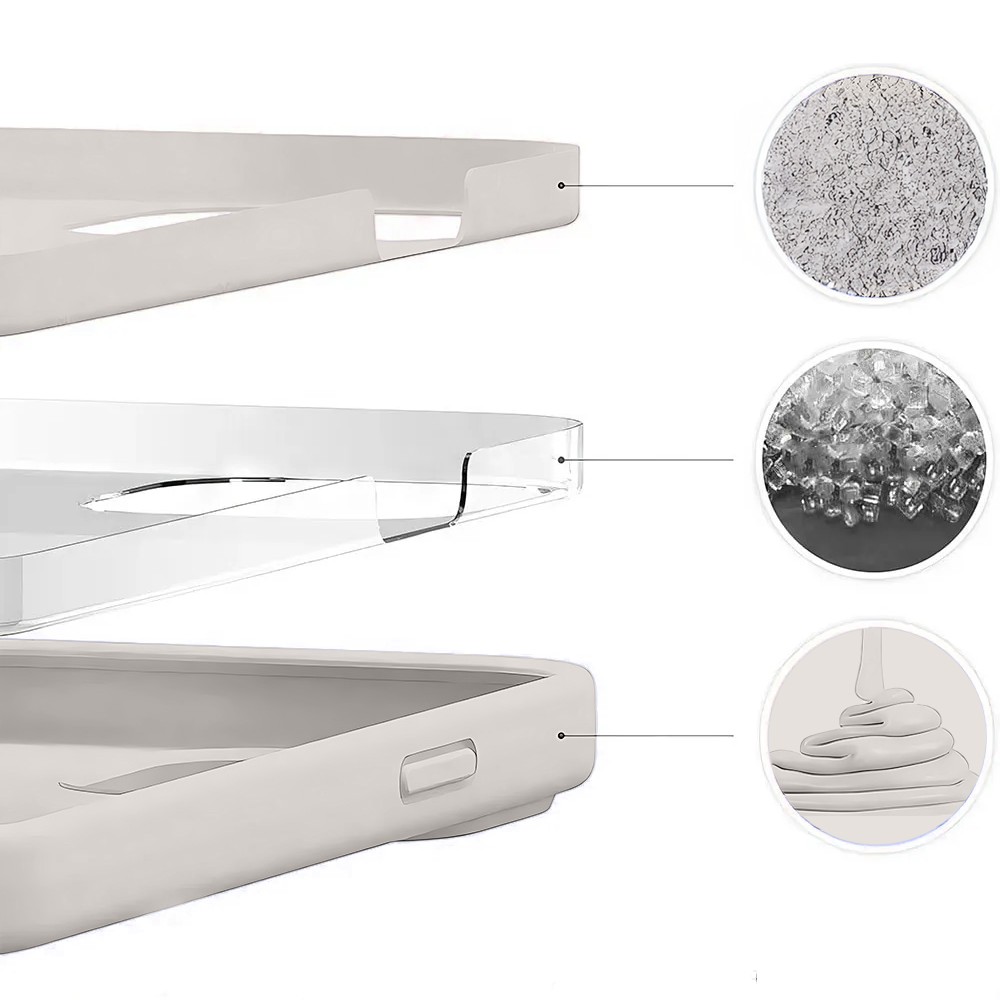 Etui do iPhone 16 Pro Max silikonowe z mikrofibrą soft touch z osłoną na aparat, kremowe - nowe (4)