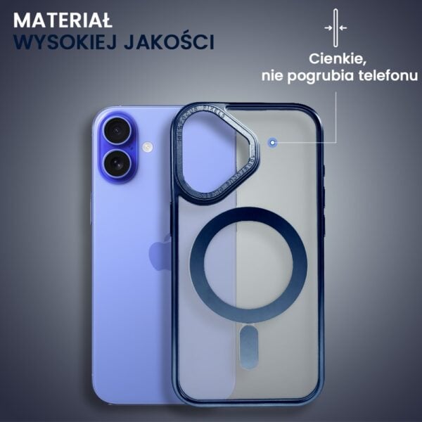 Niebieski etui do iPhone'a z pętlą.