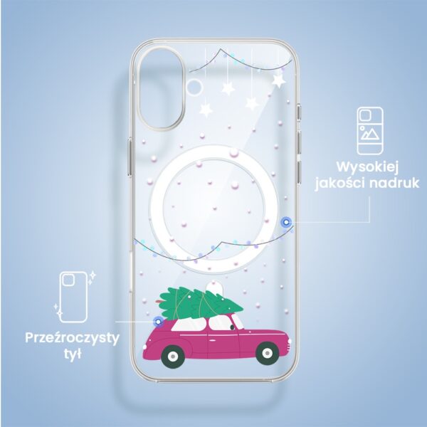 Etui na telefon z choinką w samochodzie.