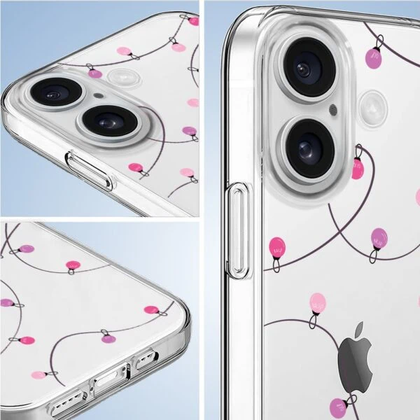Etui na telefon z wzorem girlandy świetlnej.