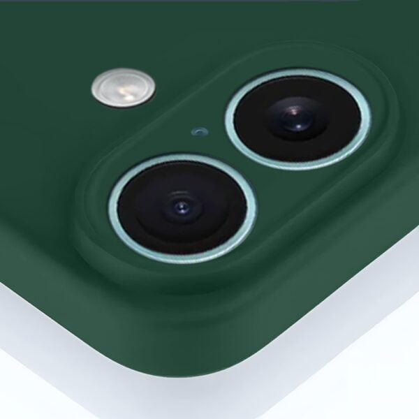 Zielony smartfon, podwójny aparat fotograficzny.