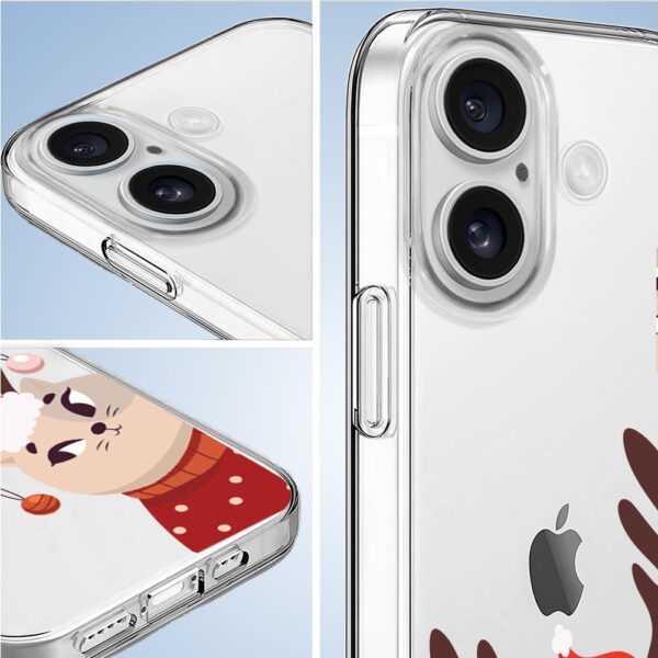 Przezroczyste etui na iPhone'a z wzorem kreskówkowym.