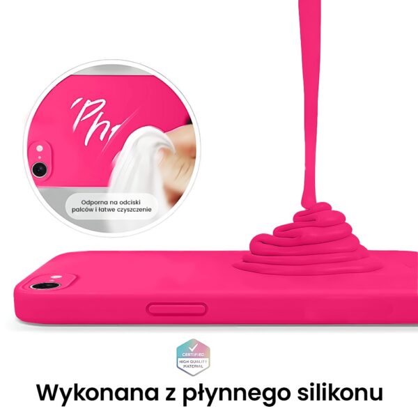 Różowe etui na telefon, odporne na odciski.