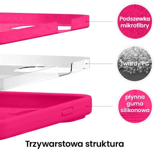 Etui na telefon, trójwarstwowe, silikon, mikrofibra, PC.