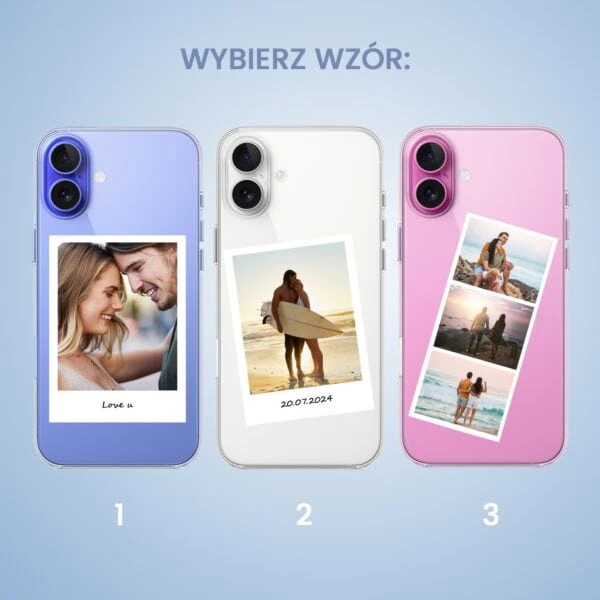 Telefony z personalizowanymi etui zdjęciowymi.