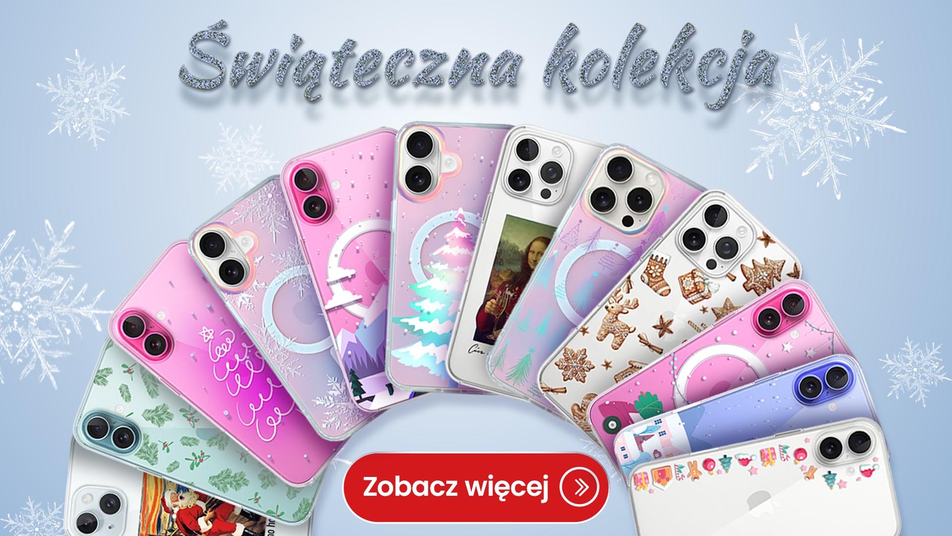 Kolorowe etui na telefon, świąteczne wzory.