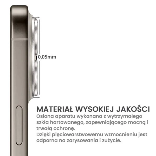 Zbliżenie na obudowę aparatu telefonu.
