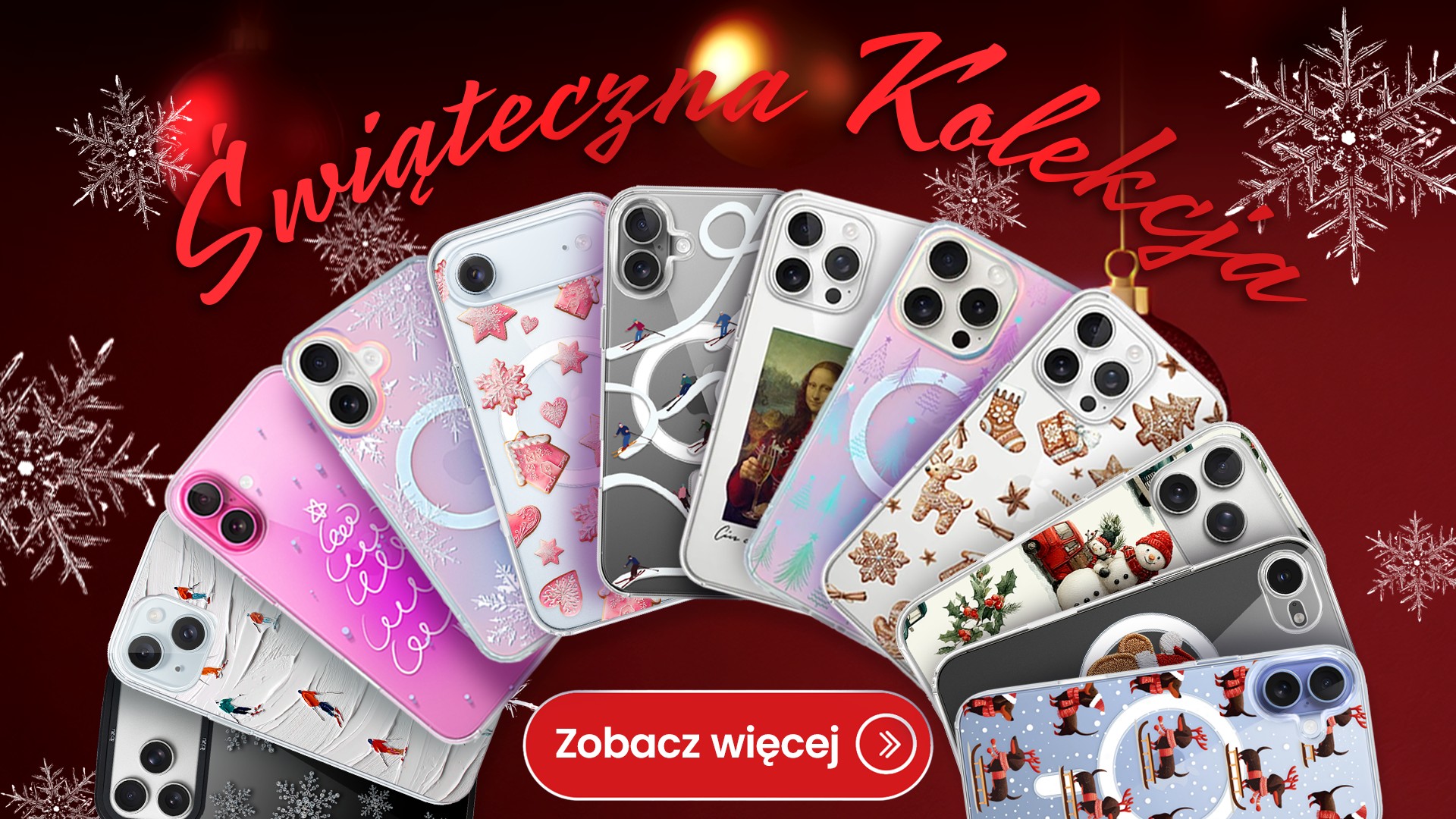 swiateczna-kolekcja-2025 Kolorowe etui na telefon, świąteczne wzory.