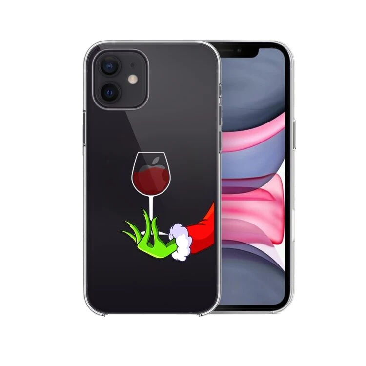 Smartfon z nakładką wina i kwiatów.