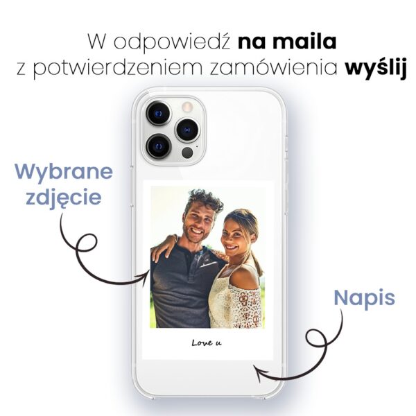 Etui do iPhone 12 Pro z MagSafe, Polaroid z własnym zdjęciem, upominek na prezent, przeźroczyste (3)