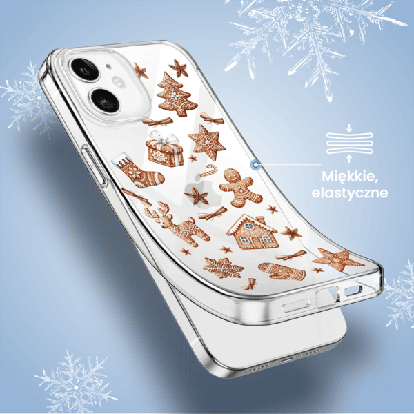 Etui na telefon z bożonarodzeniowymi wzorami.