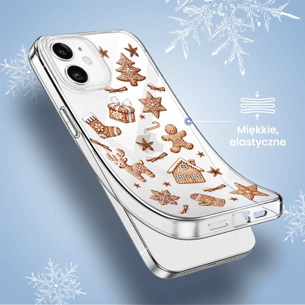Etui na telefon z bożonarodzeniowymi wzorami.