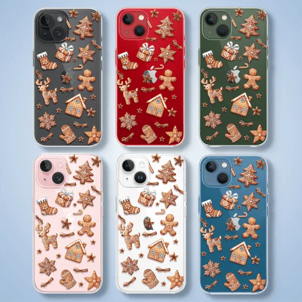 Etui do iPhone 13, magia pierniczków, przeźroczyste (5) Etui na telefon z motywem świątecznym, pierniki.