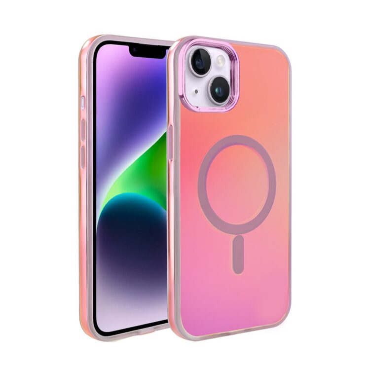 Etui do iPhone 14 MagSafe Miami Vibe, głęboki mieniący się kolor, różowe ombre (9)