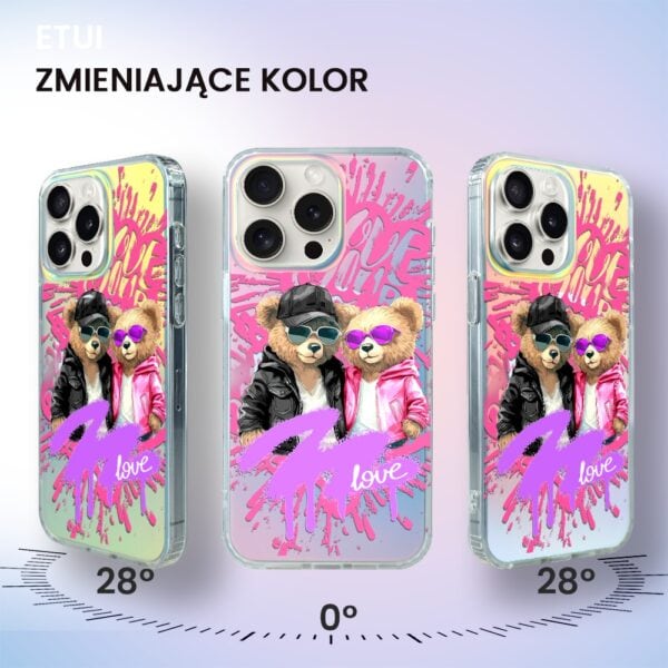 Etui do iPhone 14 Pro Max, Bear With Me, Couple in Love, zakochana para, zmieniające kolor (4)