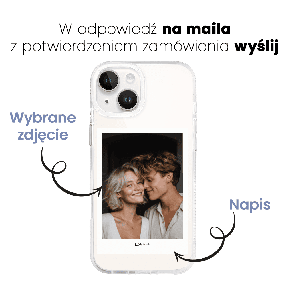 Etui do iPhone 14 z MagSafe, Polaroid z własnym zdjęciem, upominek na prezent, przeźroczyste (5)